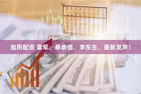 旭阳配资 雷军、蔡崇信、李东生，最新发声！