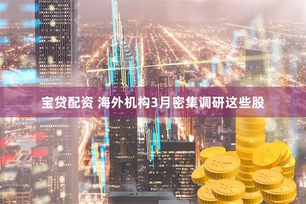 宝贷配资 海外机构3月密集调研这些股